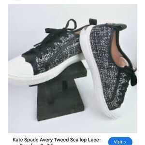 Kate spade Avery tweed sz 6  low top lace up fashion tennis sneakers trainers sh